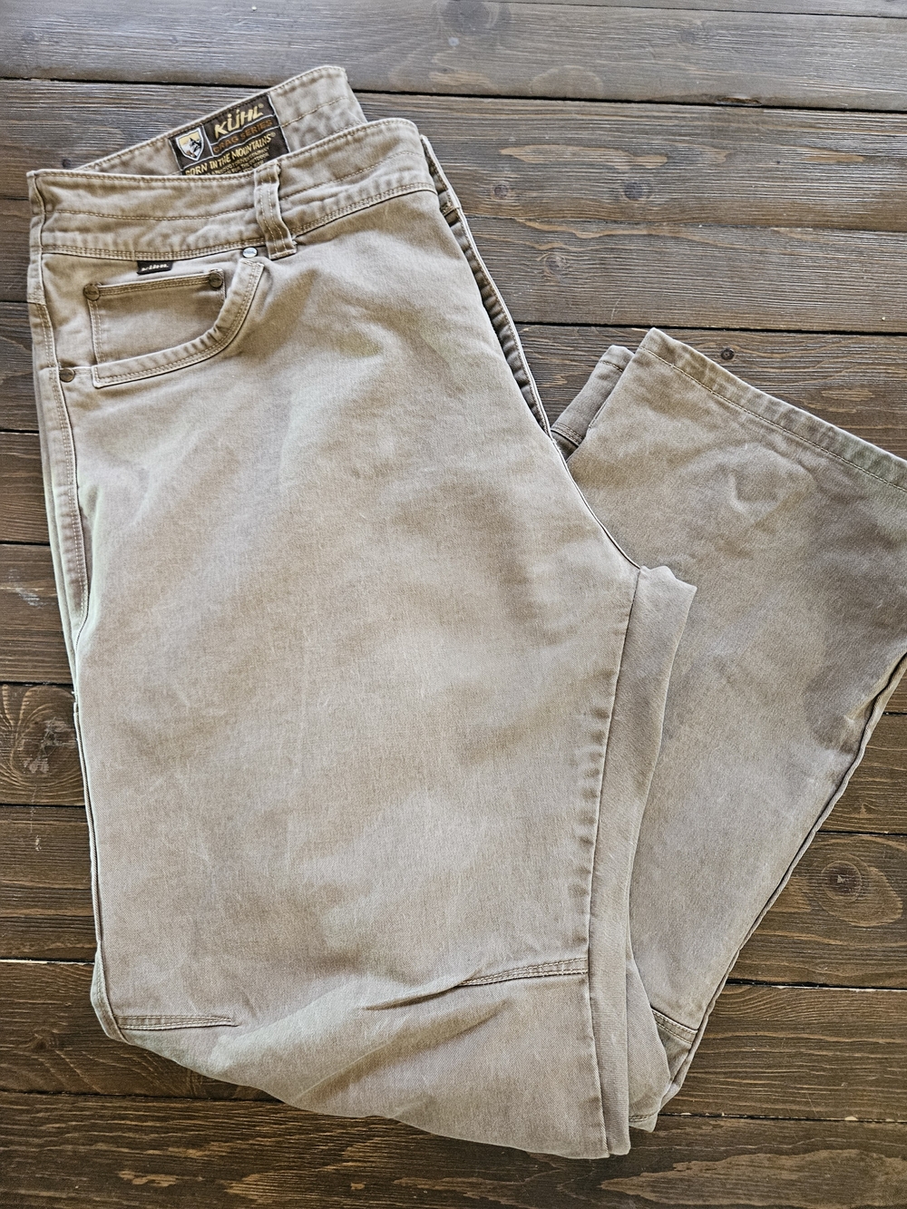 KÜHL Crag Series Pants Men's 38x30 Khaki Outdoor Hiking Trail Stretch Canvas Tan